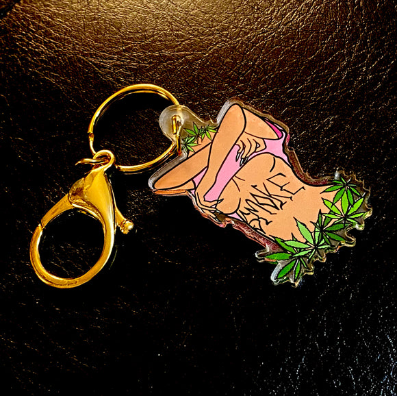 Some girls smoke gold keychain